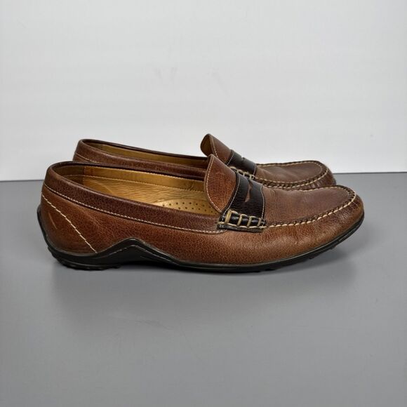 MARTIN DINGMAN Countrywear Leather Penny Loafers VIBRAM Brown 532215M Sz 10M - Picture 1 of 15
